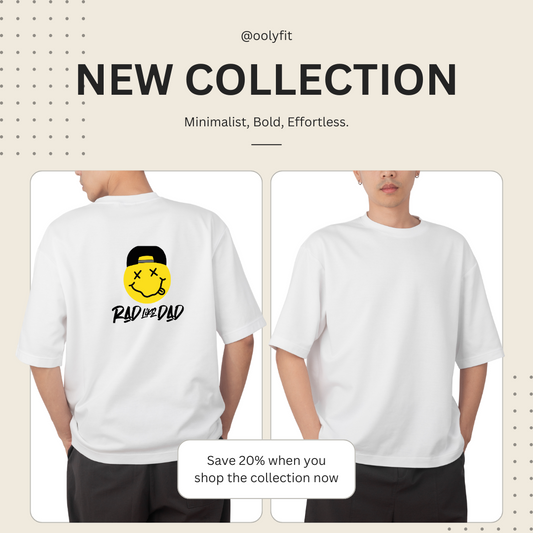 White Half-Tshirt with back Smily